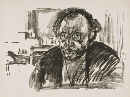 Figur 3  Edvard Munch: Selvportrett med skjegg, 1919, litografi, 42 x 61 cm. Munch-museet. &copy; Foto Munch-museet