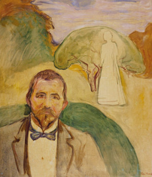 Figur 2  Munch har grepet tilbake til en komposisjonsform som vi kjenner fra bl.a. motivet Sjalusi. Legens hode er trukket&hellip;