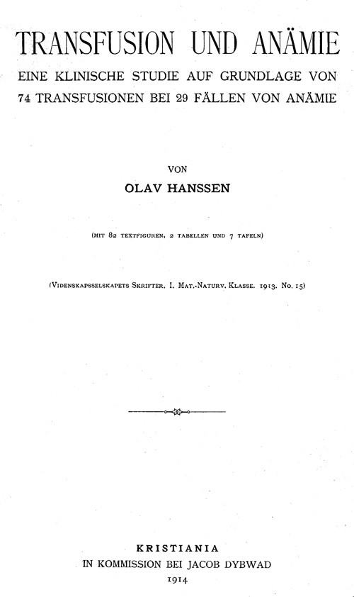 Figure 1  Title page of Olav Hanssen&rsquo;s monograph