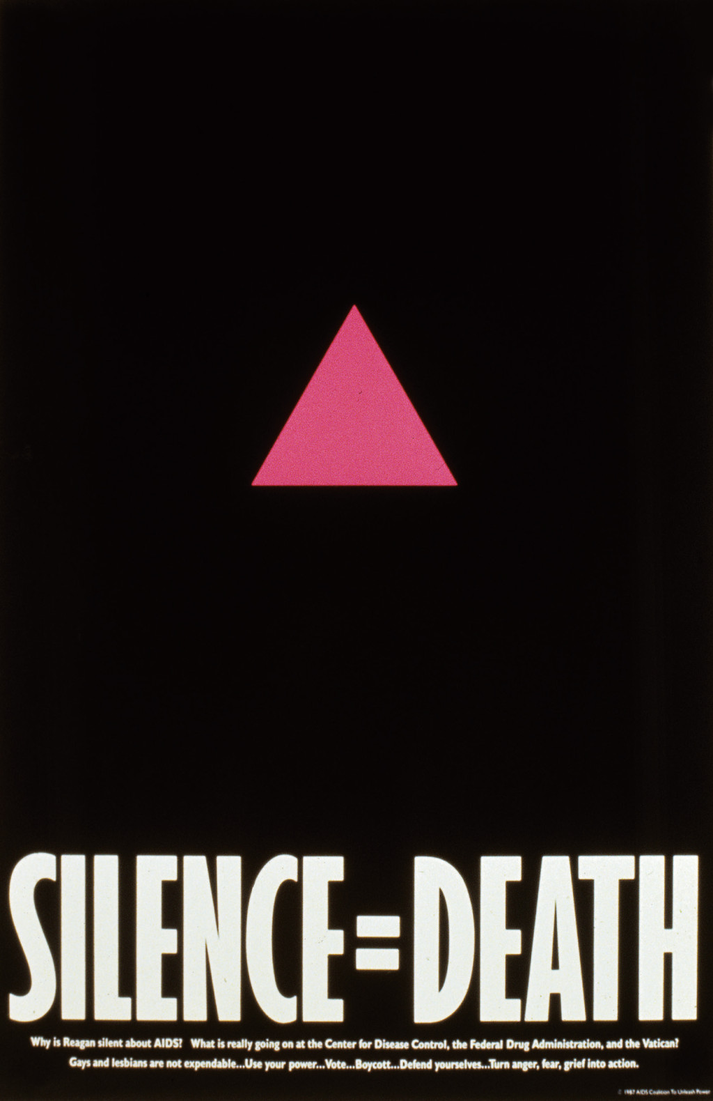 Ikonisk plakat fra 1987 som ble laget av Avram Finkelstein i aktivistkollektivet Silence = Death. Kollektivet, som besto av&hellip;
