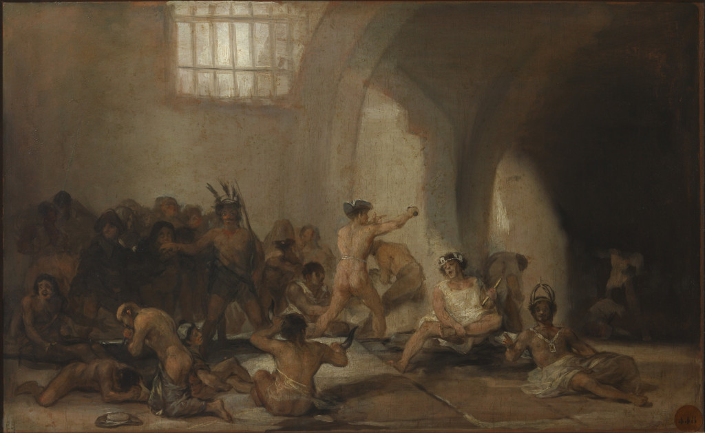 Figur 5 Francisco Goyas maleri Casa de locos (1812&ndash;19). Scenen skildrer Foucaults bilde av galskapen som innel&aring;st og fratatt&hellip;